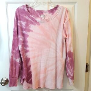 Terra & Sky Women's Pink and Purple Tie-Dye Top